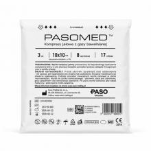 Zdjęcie produktu - Pasomed Kompresy jałowe z gazy bawełnianej 17N 8W, 10x10 cm, 3 szt.