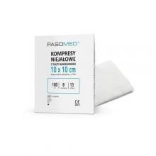Zdjęcie produktu - PASOMED Kompresy Niejałowe 13N 8W 10 cm x 10 cm, 100 szt.