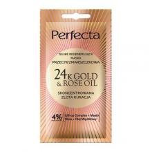Zdjęcie produktu - Perfecta 24K Gold&Rose Oil Maska do twarzy silnie regenerująca przeciwzmarszczkowa, 8 ml
