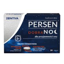 Zdjęcie produktu - Persen Dobranoc melatonina, kwas GABA, kozłek lekarski,  20 tabl.