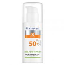 Zdjęcie produktu - Pharmaceris S Medi Acne Protect Ochronny krem-żel do twarzy SPF 50+, 50ml