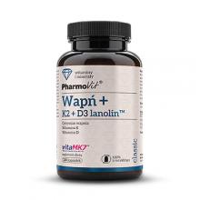 Zdjęcie produktu - PHARMOVIT Wapń + K2 + D3 lanolin, 120kaps.