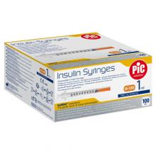 Zdjęcie produktu - PIC Insulin Syringes Jednorazowa strzykawka insulinowa 1 ml G30 0,30 mm x 12,7 mm, 100 szt.