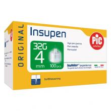 Zdjęcie produktu - PIC Insupen Igły do pen&oacute;w insulinowych 32G 4mm, 100 sztuk