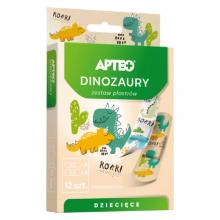 Zdjęcie produktu - Apteo Dinozaury Zestaw plastr&oacute;w dla dzieci, 12 szt.