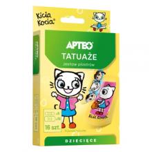 Zdjęcie produktu - APTEO Tatuaże Kicia Kocia zestaw plastr&oacute;w dla dzieci, 16 szt.