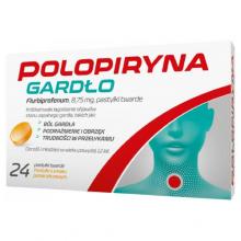 Zdjęcie produktu - Polopiryna Gardło - Lek na gardło o silnym działaniu przeciwzapalnym  i przeciwb&oacute;lowym - 24 pastylki twarde