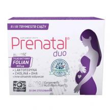 Prenatal DUO - witaminy z DHA, laktoferyną i choliną dla kobiet w ciąży (od 13. tygodnia) i karmiących piersią, 60 + 30 kapsułek 