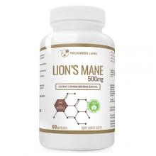 Zdjęcie produktu - PROGRESS LABS Lion's mane 500 mg Ekstrakt z owocni sopl&oacute;wki jeżowatej, 60 kaps.