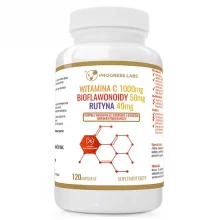 Zdjęcie produktu - Progress Labs Witamina C + Bioflawonoidy + Rutyna, 120 kaps.
