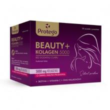 Zdjęcie produktu - Protego BEAUTY+ KOLAGEN 5000mg o smaku malina-truskawka, 30 saszetek USZKODZONY KARTON KR&Oacute;TKA DATA 30.09.2026