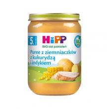 Zdjęcie produktu - HiPP BIO Puree z ziemniaczk&oacute;w z kukurydzą i indykiem po 5. miesiącu, 190 g