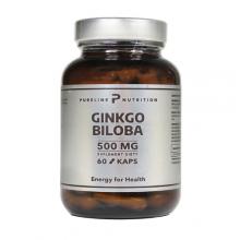 Zdjęcie produktu - Pureline Nutrition Ginkgo Biloba Miłorząb japoński 500mg, 60 kaps.