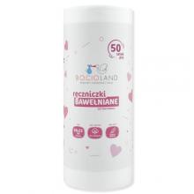 Zdjęcie produktu - BOCIOLAND Ręczniczki bawełniane jednorazowe dla niemowląt 20x23 cm, 50 szt.