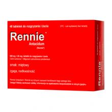 Zdjęcie produktu - Rennie Antacidum 680 mg + 80 mg, 48 tabletek do rozgryzania (Delfarma)