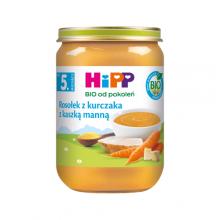 Zdjęcie produktu - HiPP BIO Rosołek z kurczaka z kaszką manną po 5. miesiącu, 190 g