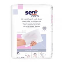 Zdjęcie produktu - SENI CARE Podfoliowane myjki higieniczne 22,5x16 cm, 50szt.