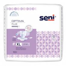 Zdjęcie produktu - SENI OPTIMA  PLUS X-LARGE Pieluchomajtki z pasem biodrowym, 10 sztuk