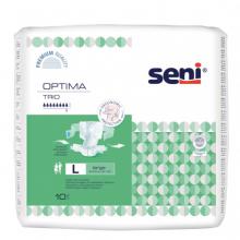 Zdjęcie produktu - SENI OPTIMA TRIO LARGE Pieluchomajtki z pasem biodrowym, 10 sztuk