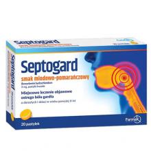 Zdjęcie produktu - Septogard smak miodowo-pomarańczowy, 20 pastylek