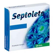 Zdjęcie produktu - SEPTOLETE - 30 pastylek - stan zapalny gardła, jamy ustnej, nieprzyjemny zapach z ust. 