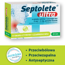 Zdjęcie produktu - Septolete Ultra cytryna czarny bez, 16 pastylek