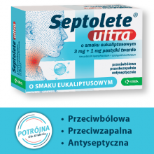 Zdjęcie produktu - Septolete Ultra eukaliptus 3mg+1mg, 16 pastylek do ssania