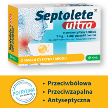 Zdjęcie produktu - Septolete Ultra cytryna mi&oacute;d, 16 pastylek