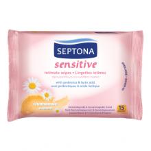 Zdjęcie produktu - SEPTONA Sensitive Chusteczki nawilżane do higieny intymnej, 15 szt.