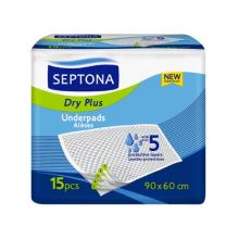 Zdjęcie produktu - SEPTONA Dry Plus Podkłady higieniczne 90x60cm, 15 szt. UZKODZONE OPAKOWANIE FOLIOWE