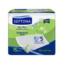 Zdjęcie produktu - SEPTONA Dry Plus Podkłady higieniczne zapachowe 90x60cm, 15 szt.