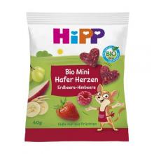 Zdjęcie produktu - HiPP BIO Serduszka owsiane truskawki-maliny dla dzieci po 3. roku, 40 g
