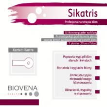 Zdjęcie produktu - SIKATRIS Plaster silikonowy na blizny po mastopeksji 17cm x 7,6cm, 5 plastr&oacute;w