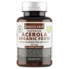 Zdjęcie produktu - SINGULARIS Acerola Organic Forte, 60 kapsułek KR&Oacute;TKA DATA 31.10.2026