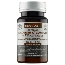 Zdjęcie produktu - SINGULARIS Curcumin C3 Complex, 30 kaps.  KR&Oacute;TKA DATA 31.10.2026