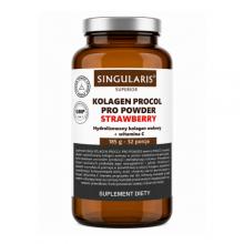 Zdjęcie produktu - Singularis Kolagen Procol Pro Powder Superior Strawberry, 185 g - suplement diety z kolagenem i witaminą C