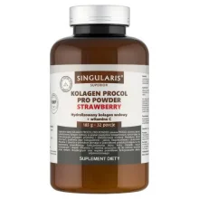 Zdjęcie produktu - Singularis Kolagen Procol Pro Powder Superior Strawberry, 185 g - suplement diety z kolagenem i witaminą C