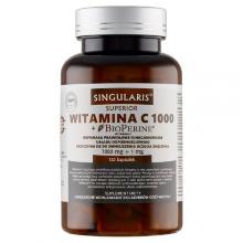 Zdjęcie produktu - SINGULARIS Witamina C 1000, 120 kaps. KR&Oacute;TKA DATA 30.09.2026
