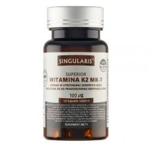 Zdjęcie produktu - SINGULARIS Witamina K2 MK-7, 120 kapsułek KR&Oacute;TKA DATA 31.07.2026
