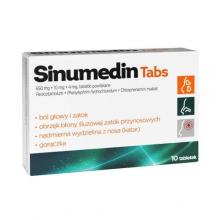 Zdjęcie produktu - Sinumedin Tabs&nbsp;650 mg + 10 mg + 4 mg, 10 tabletek powlekanych USZKODZONE TEKTUROWE OPAKOWANIE