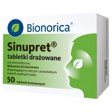 Zdjęcie produktu - SINUPRET - 50 drażetek -  wspomagająco w ostrych i przewlekłych stanach zapalnych zatok