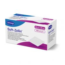 Zdjęcie produktu - Hartmann Soft-Zellin Waciki nasączone alkoholem do przemywania sk&oacute;ry 60x30mm, 100 szt.