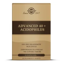 Zdjęcie produktu - SOLGAR Advanced 40+ Acidophilus, 60 kaps. KR&Oacute;TKA DATA 31.12.2026