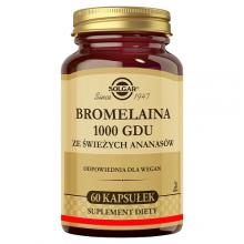 Zdjęcie produktu - SOLGAR Bromelaina 1000 GDU ze świeżych ananas&oacute;w, 60 kaps.