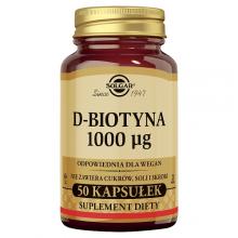 Zdjęcie produktu - Solgar D-biotyna 1000 mcg, 50 kaps.