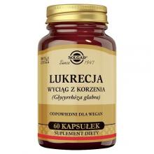Zdjęcie produktu - SOLGAR Lukrecja wyciąg z korzenia  - 60 kapsułek roślinnych KR&Oacute;TKA DATA 31.08.2026