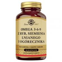 Zdjęcie produktu - Solgar Omega 3-6-9 z ryb, siemienia lnianego i og&oacute;recznika, 60 kaps.
