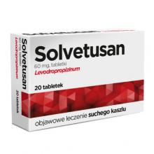 Zdjęcie produktu - SOLVETUSAN 60mg - Hamuje nadproduktywny suchy kaszel 20 tabletek. 