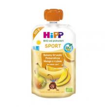 Zdjęcie produktu - HiPP BIO Sport Mus owocowy banany gruszki pomarańcze mango z ryżem po 1. roku, 120 g