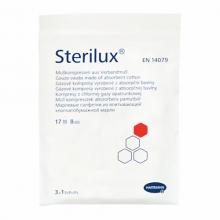 Zdjęcie produktu - STERILUX Kompresy gazowe jałowe 17-nitkowe 8-warstwowe 10cm x 10cm, 3szt.